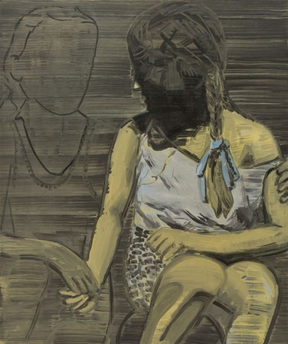 Adam Adach, „Nędza pocieszająca biedę”, 2011, olej, płótno, 155 x 130 cm, (źródło: materiały prasowe Galerii Bielskiej BWA)