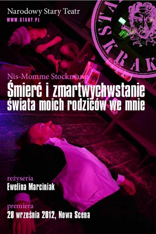 Plakat spektaklu „Śmierć i zmartwychwstanie świata" (źródło: materiały prasowe teatru)