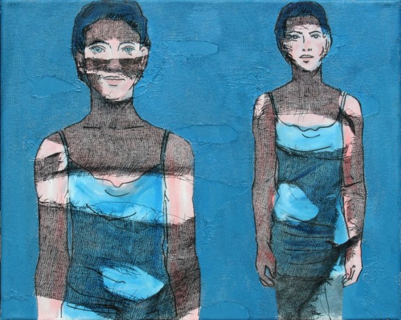 Rosika Janko-Glage Chwila - Augenblick, 2012, płótno, akryl, gaza (źródło: materiały prasowe)