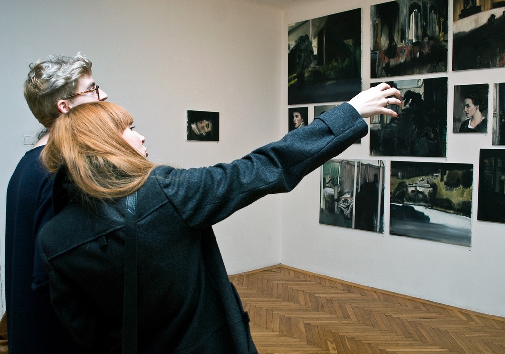 Łukasz Stokłosa, „Skład obrazów”, zdjęcia z wernisażu, 8 stycznia 2013 r., fot. K. Szpunar (źródło: materiały prasowe)