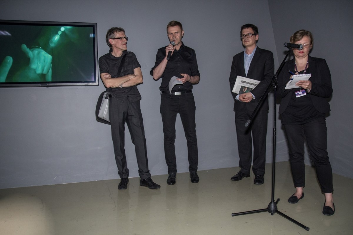Mirosław Bałka, „Nachtgesichten”, otwarcie wystawy, Biennale Sztuki Mediów WRO 2013, fot. Edyta Jezierska (źródło: materiały prasowe organizatora)