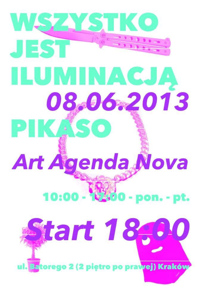Picaso, „Wszystko jest iluminacją”, Art Agenda Nova w Krakowie, plakat wystawy (źródło: materiały prasowe organizatora)