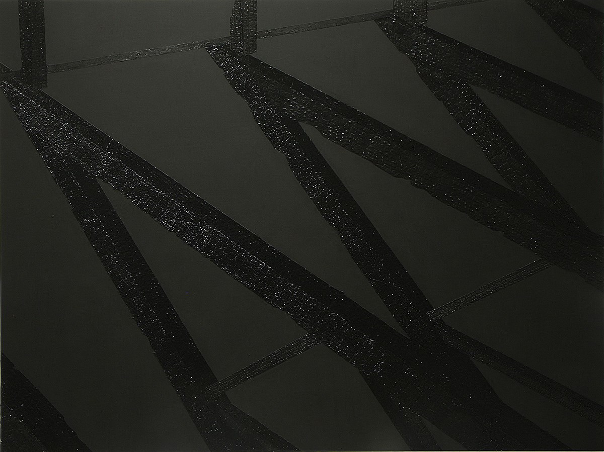 Jakub Ciężki, z cyklu „blackout”, 2013, technika mieszana na płótnie, 150 x 200 cm, fot. Krzysztof Morcinek (źródło: materiały prasowe organizatora)