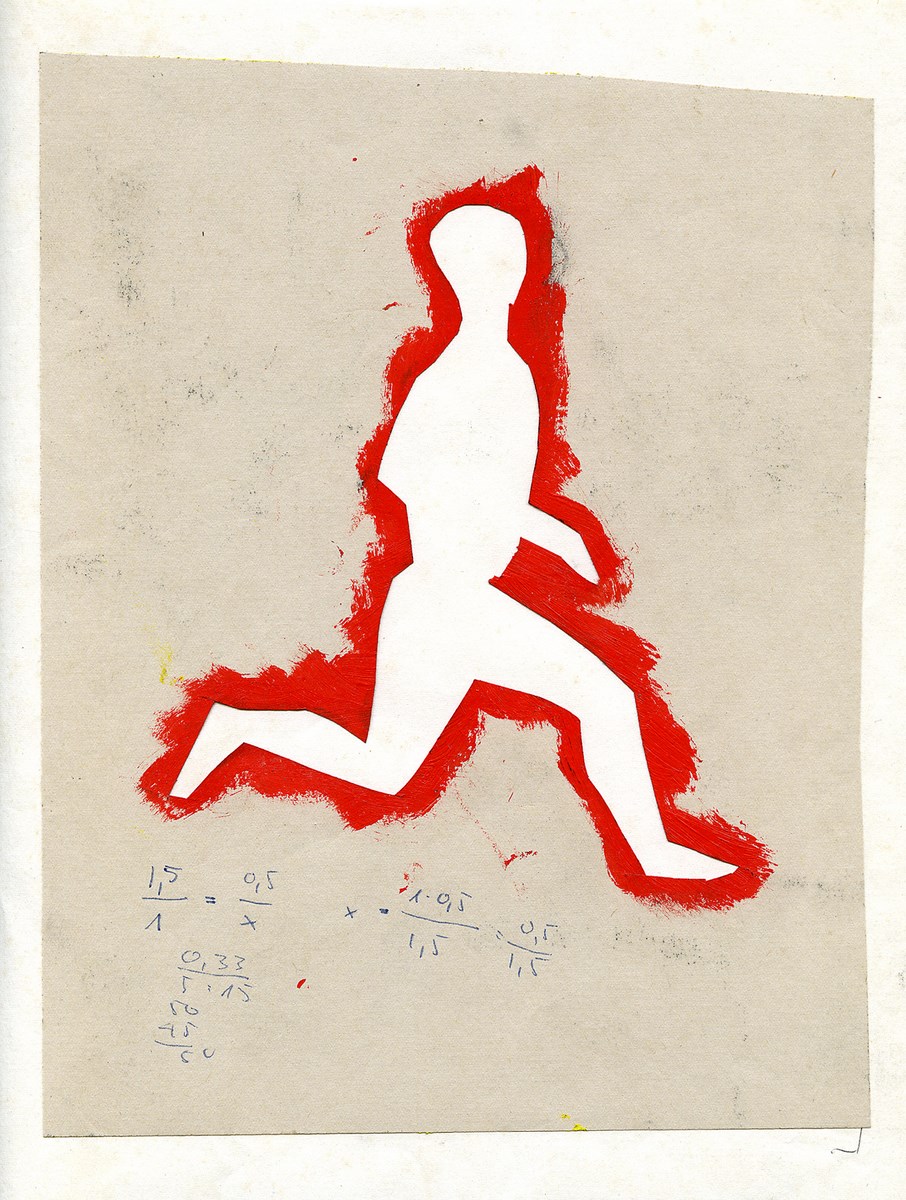 Jarosław Modzelewski, szablon do obrazu „Bieg czerwonych ludzi”, 1983, wł. autora (źródło: materiały prasowe organizatora)