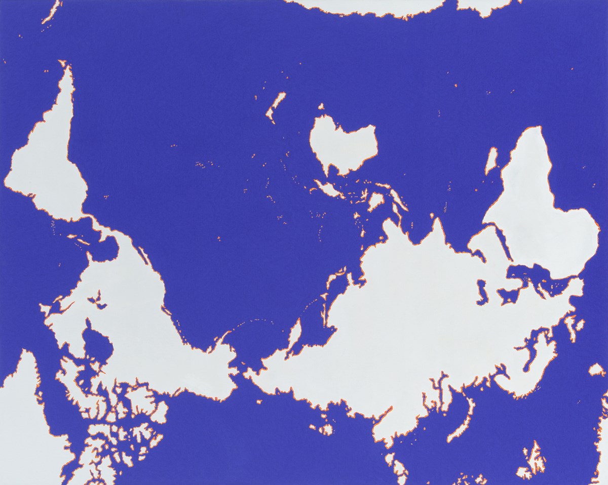 Wiktor Dyndo, „Chińska mapa orientowana na południe”, 2010, olej, płótno, 120x150 cm (źródło: materiały prasowe organizatora)