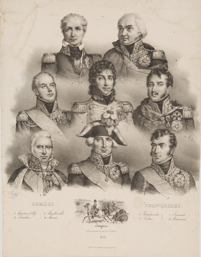 Lemercier, Bulla, Llanta Jacques François (1807–1864), Paryż; Ks. Józef Poniatowski na portrecie zbiorowym marszałków cesarstwa z sceną batalistyczną; wł. Fundacja Książąt Czartoryskich (źródło: materiały prasowe)