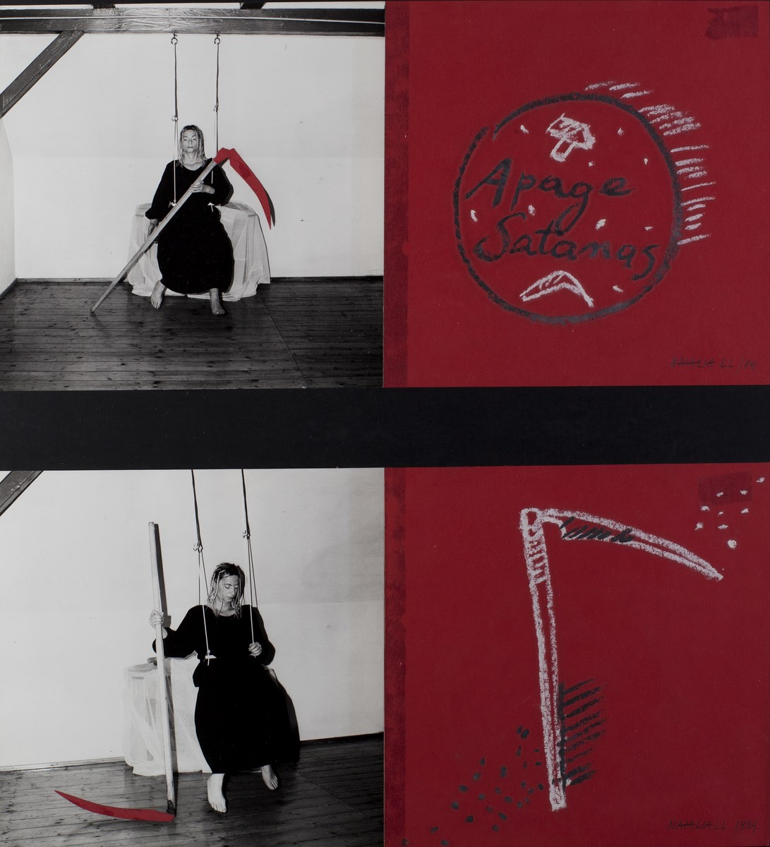 Natalia LL, „Apage Satanas”, 1984, fotografia i rysunek, 39 x 49 cm (źródło: materiały prasowe organizatora)