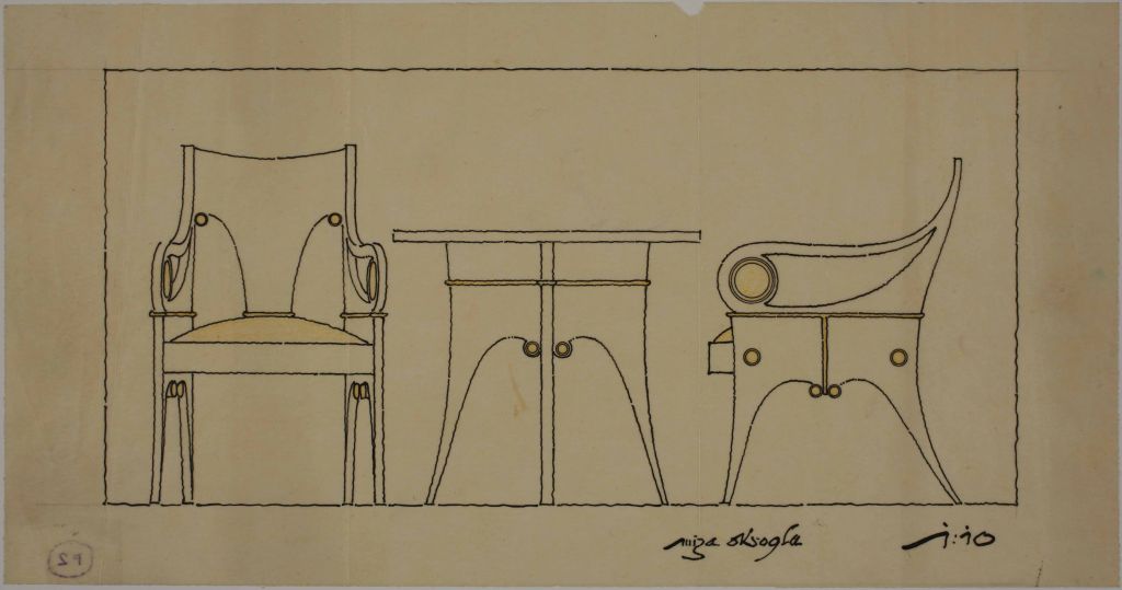 Jože Plečnik, Willa Prelovsek w Lublanie, stolik i krzesła do salonu, 1932 r.(źródło: materiały prasowe organizatora)