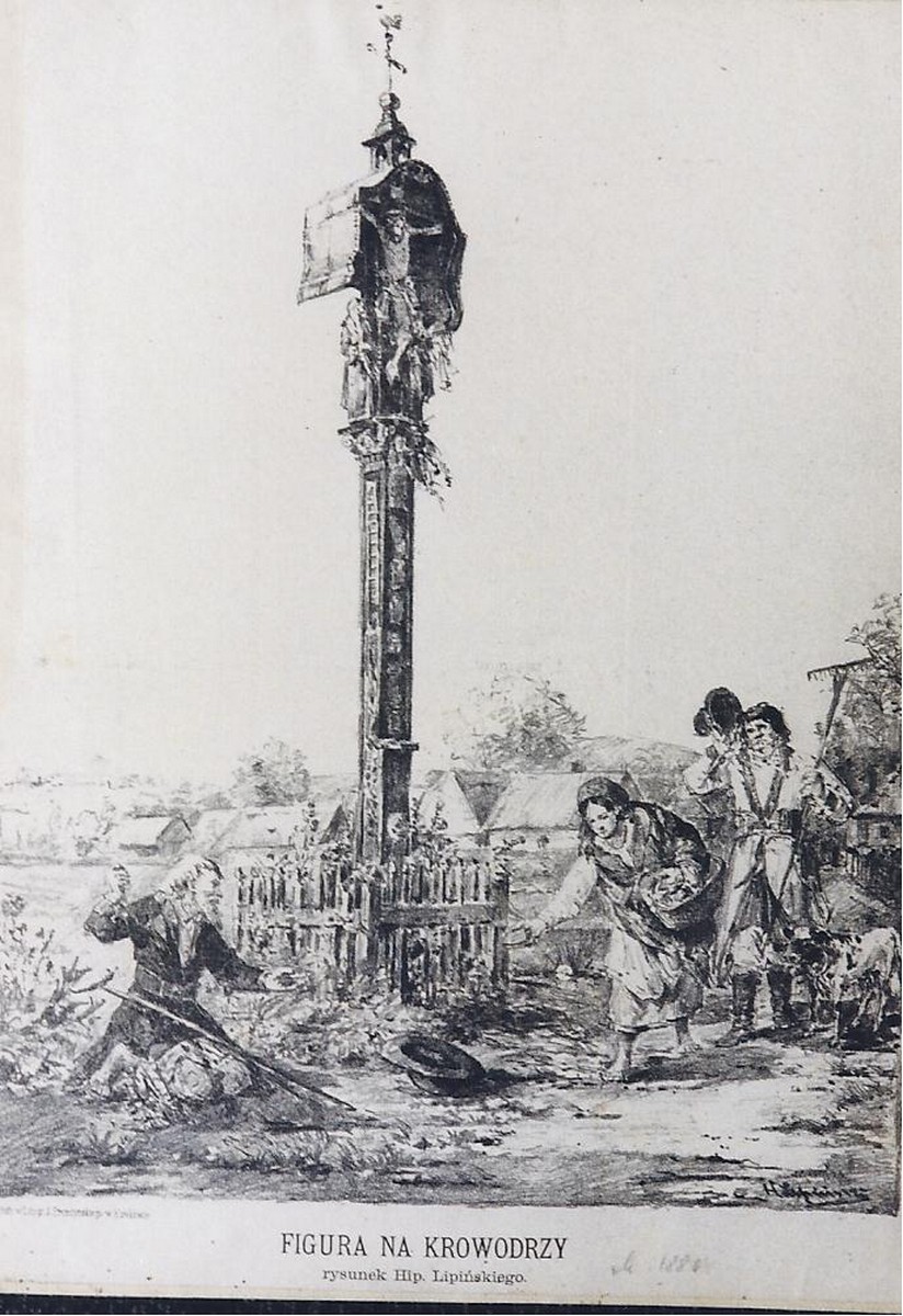 Figura na Krowodrzy, rys. Hipolit Lipiński; wystawa „Zwierzyniec zaprasza – Krowodrza” (źródło: materiały prasowe)