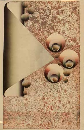 Tadeusz Łapiński, „Outer Space Reconciliation (Pozaziemskie pojednanie)”, 1973, litografia barwna, własność prywatna (źródło: materiały prasowe organizatora)