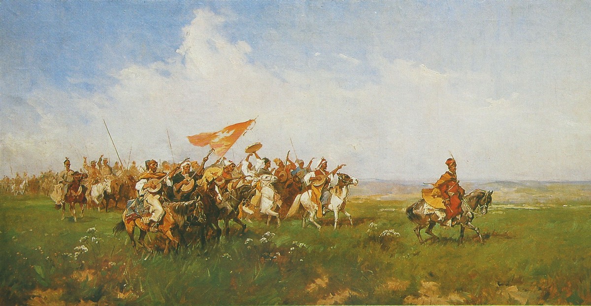 Józef Brandt, „Powitanie stepu”, 1874, wł. prywatna, fot. Stanisław Markowski (źródło: materiały prasowe)