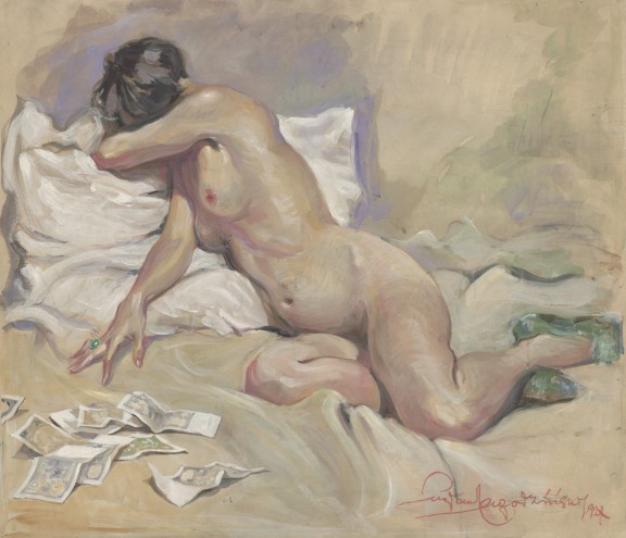 Lucjan Jagodziński (1897–1971), „Akt kobiecy”, 1927, papier, gwasz 70 x 100 cm, Muzeum Narodowe w Warszawie (źródło: materiały prasowe organizatora)