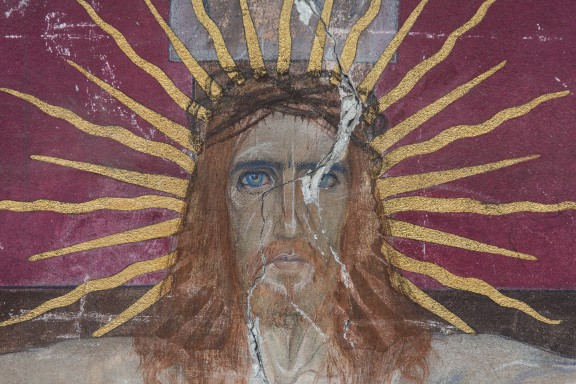 Fragment malowidła „Ukrzyżowanie” na południowej ścianie transeptu, Jan Henryk Rosen, ok. 1928, fot. Paweł Mazur (źródło: materiały prasowe)