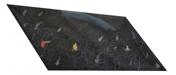 Ziemowit Fincek, „365”, 40x89 cm, olej na płótnie, 2015 (źródło: materiały prasowe)