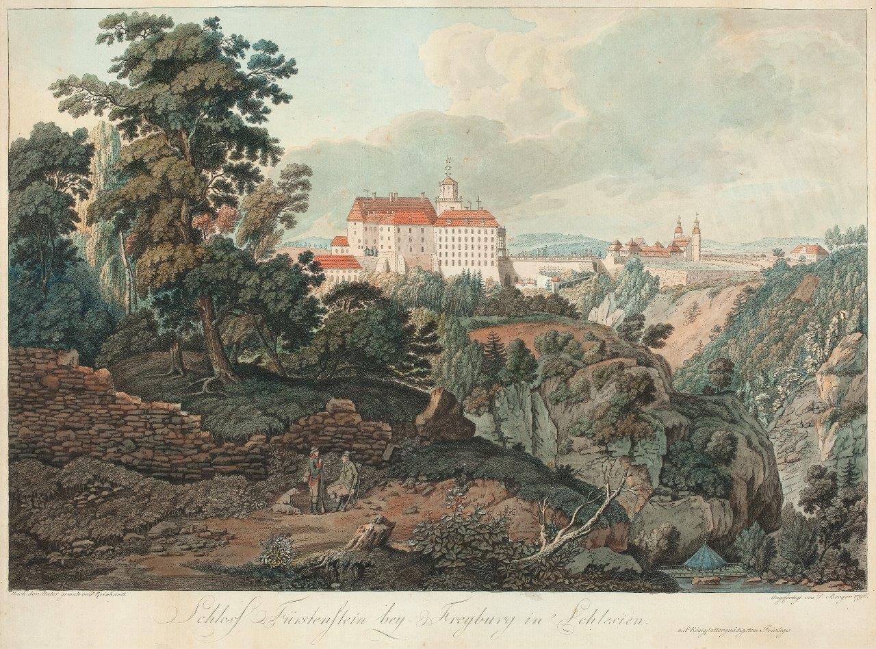 Daniel Berger wg S. C. C. Reinhardta, „Zamek Książ”, 1796, w zbiorach Muzeum Narodowego we Wrocławiu (źródło: materiały prasowe organizatora)