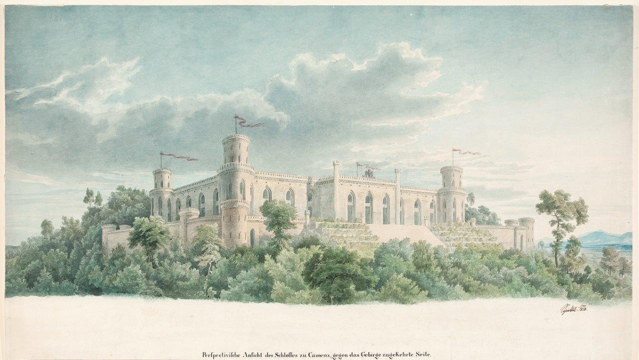 Karl Friedrich Schinkel, „Widok zamku w Kamieńcu Ząbkowickim”, 1838, w zbiorach Muzeum Narodowego we Wrocławiu (źródło: materiały prasowe organizatora)