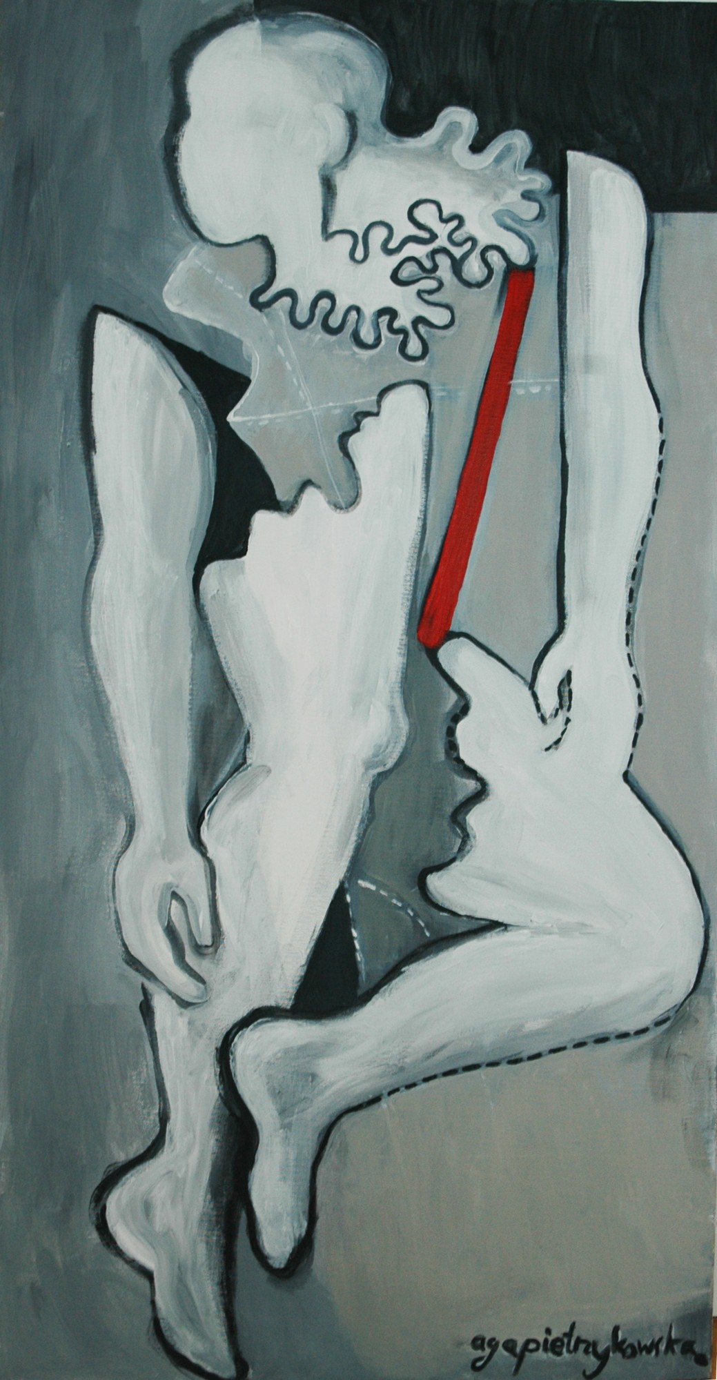 Agnieszka Pietrzykowska, „Zaprojektuj się sama”, 2011, akryl, płótno, 50x100 cm (źródło: materiały prasowe)