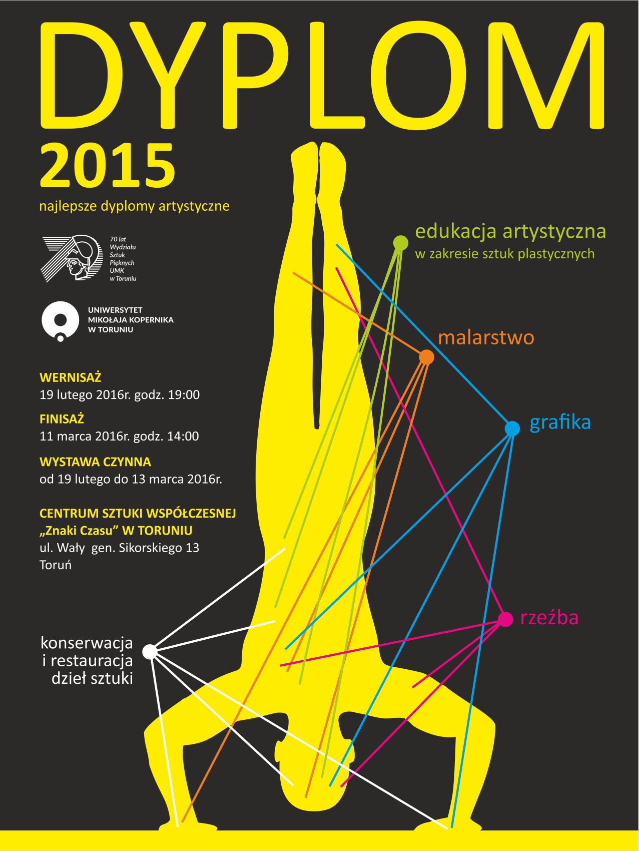 Wystawa „Dyplom 2015”, Centrum Sztuki Współczesnej „Znaki Czasu”, Toruń – plakat (źródło:materiały prasowe organizatora)