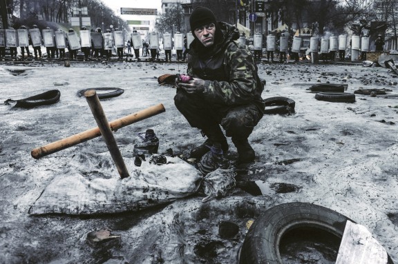 Majdan, Kijów, Ukraina, luty 2014. Fot. Jakub Szymczuk / Foto Gość (źródło: materiały prasowe)