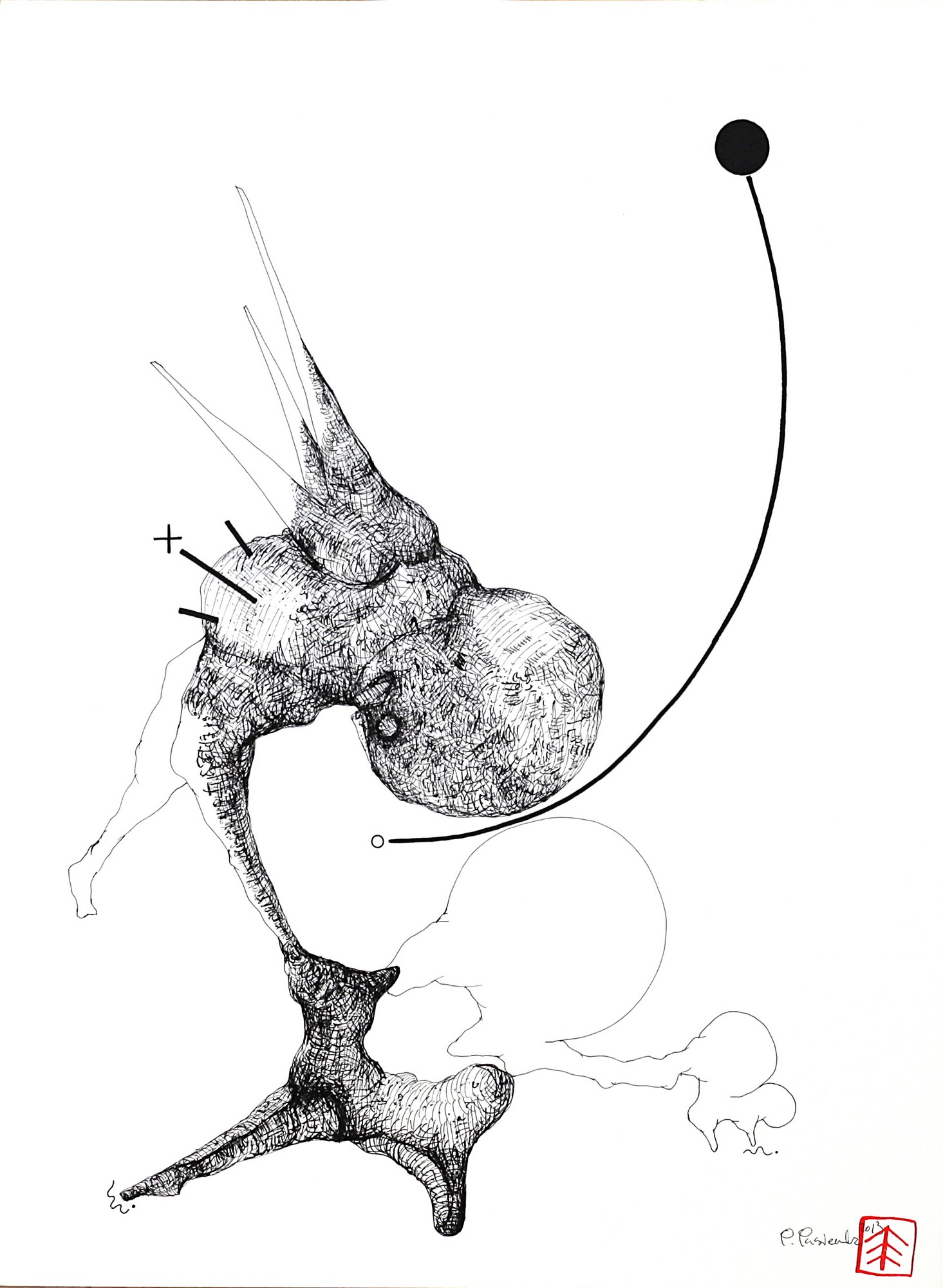 Piotr Pasiewicz, „New forms of life”, 2014, format galeria, rysunek na papierze (źródło: materiały prasowe organizatora)