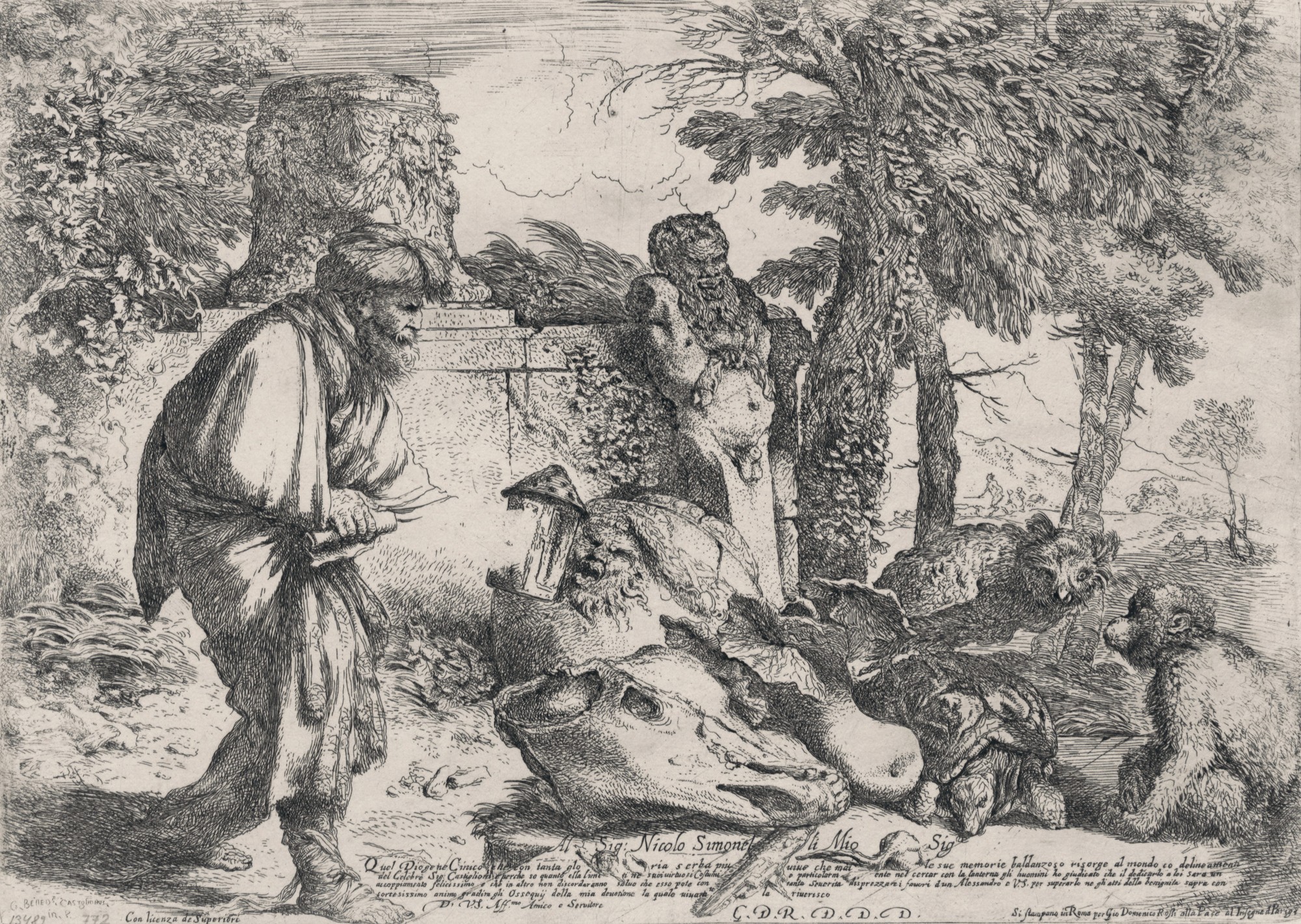 „Diogenes szukający człowieka”, Giovanni Benedetto Castiglione, Rzym, 1645–1650, akwaforta, ze zbiorów Gabinetu Rycin PAU w Bibliotece Naukowej PAN i PAU w Krakowie (źródło: materiały prasowe)