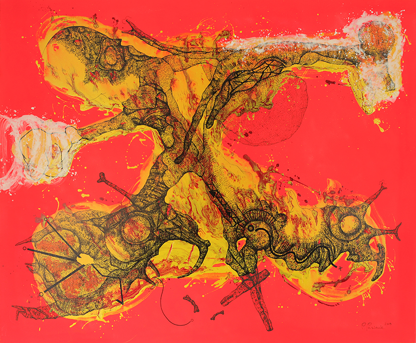 Piotr Pasiewicz, „Mattery Deliverance V”, 2013, 100x120 cm, technika mieszana na płótnie (źródło: materiały prasowe)