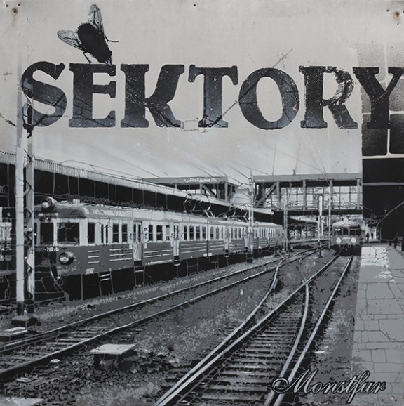 Monstfur, „SEKTORY_szablon”, akryl na zabytkowej tablicy informacyjnej, 100x100 (źródło: materiały prasowe)