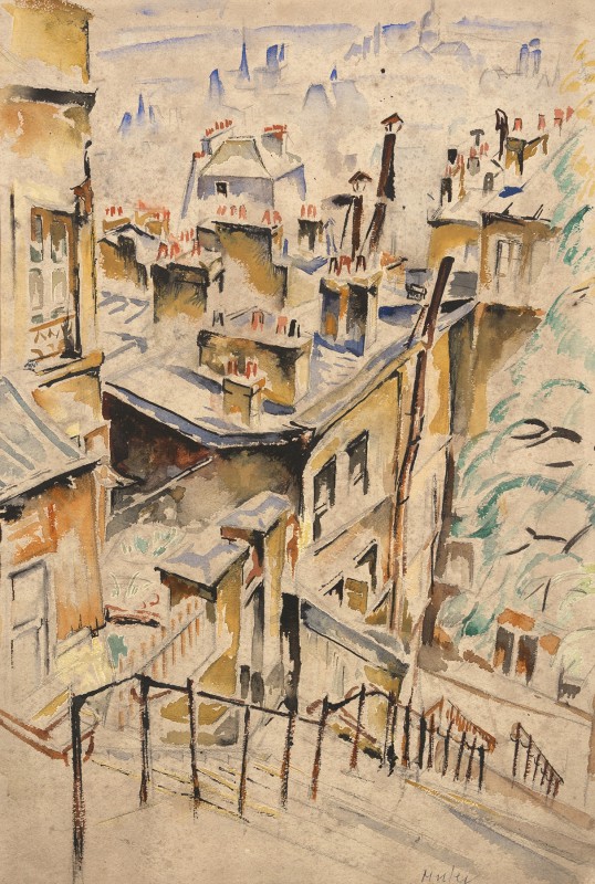 Muter Mela, „Widok na Montmartre” akwarela, fot. Adam Gut (źródło: materiały prasowe organizatora)