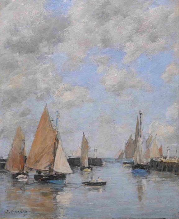 Eugène Boudin, „Trouville, nabrzeże podczas przypływu” (ok. 1888–1895) (źródło: materiały prasowe Muzeum Narodowego w Gdańsku)