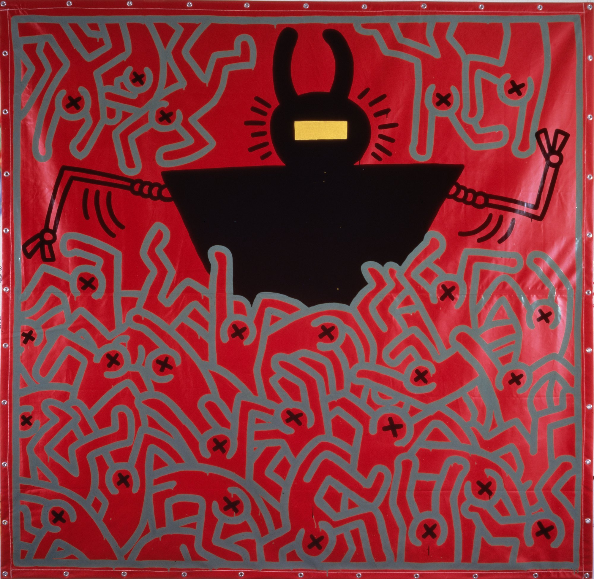 Keith Haring, „Untitled”, 1983, © bpk/Nationalgalerie im Hamburger Bahnhof, SMB, Sammlung Marx, © Keith Haring Foundation. Zdjęcie: Jochen Littkemann (źródło: materiały prasowe organizatora wystawy)
