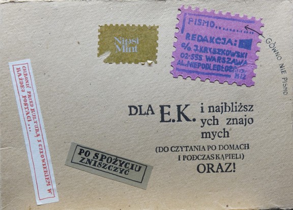 Jacek Kryszkowski, „Listy do E.K. i najbliższych znajomych”, ok. 1984 (źródło: materiały prasowe organizatora)