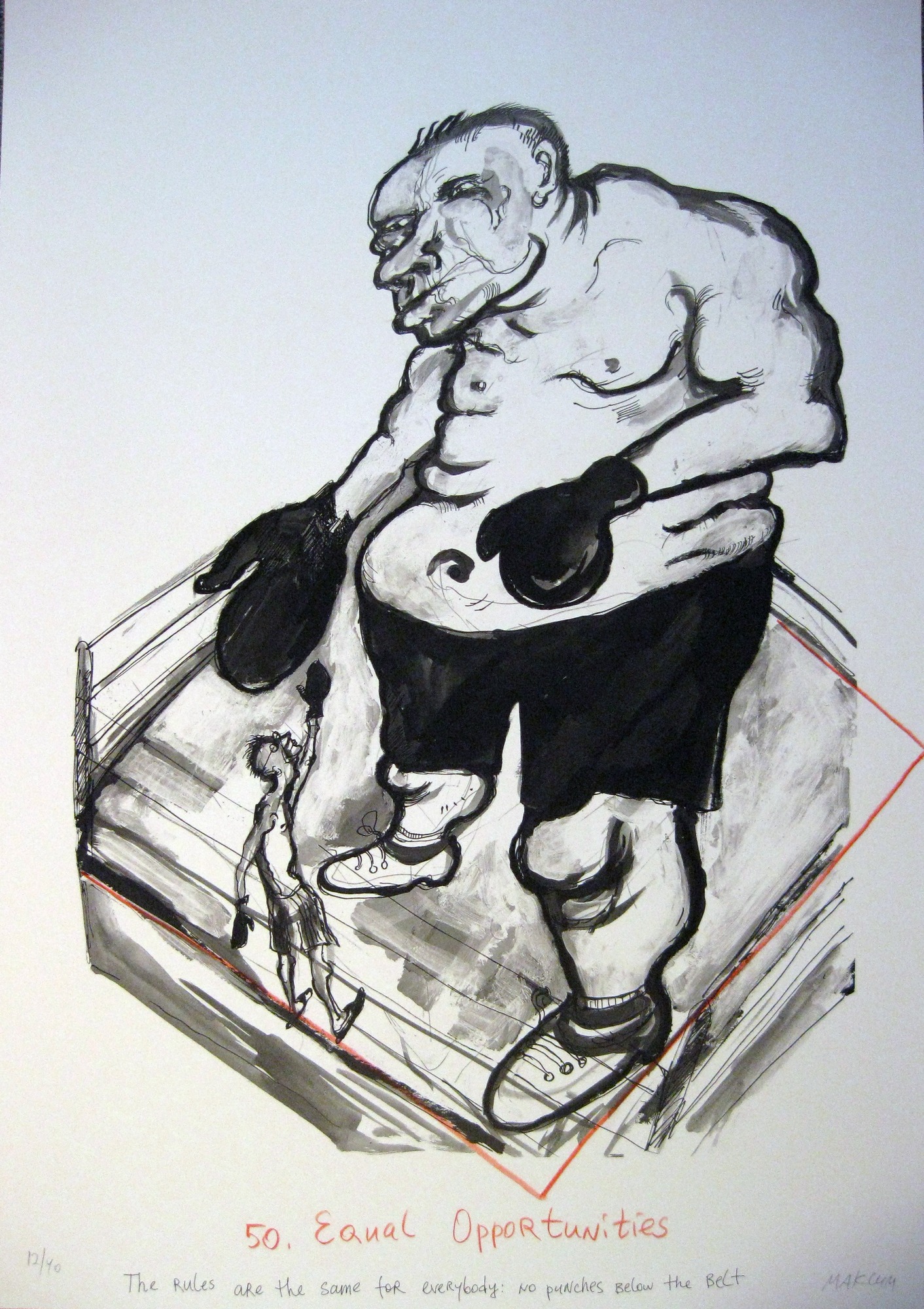 Maxim Kantor, „Równe możliwości”, 2010, fot. ⓒ Maxim Kantor. Archiwum (źródło: materiały prasowe organizatora wystawy)