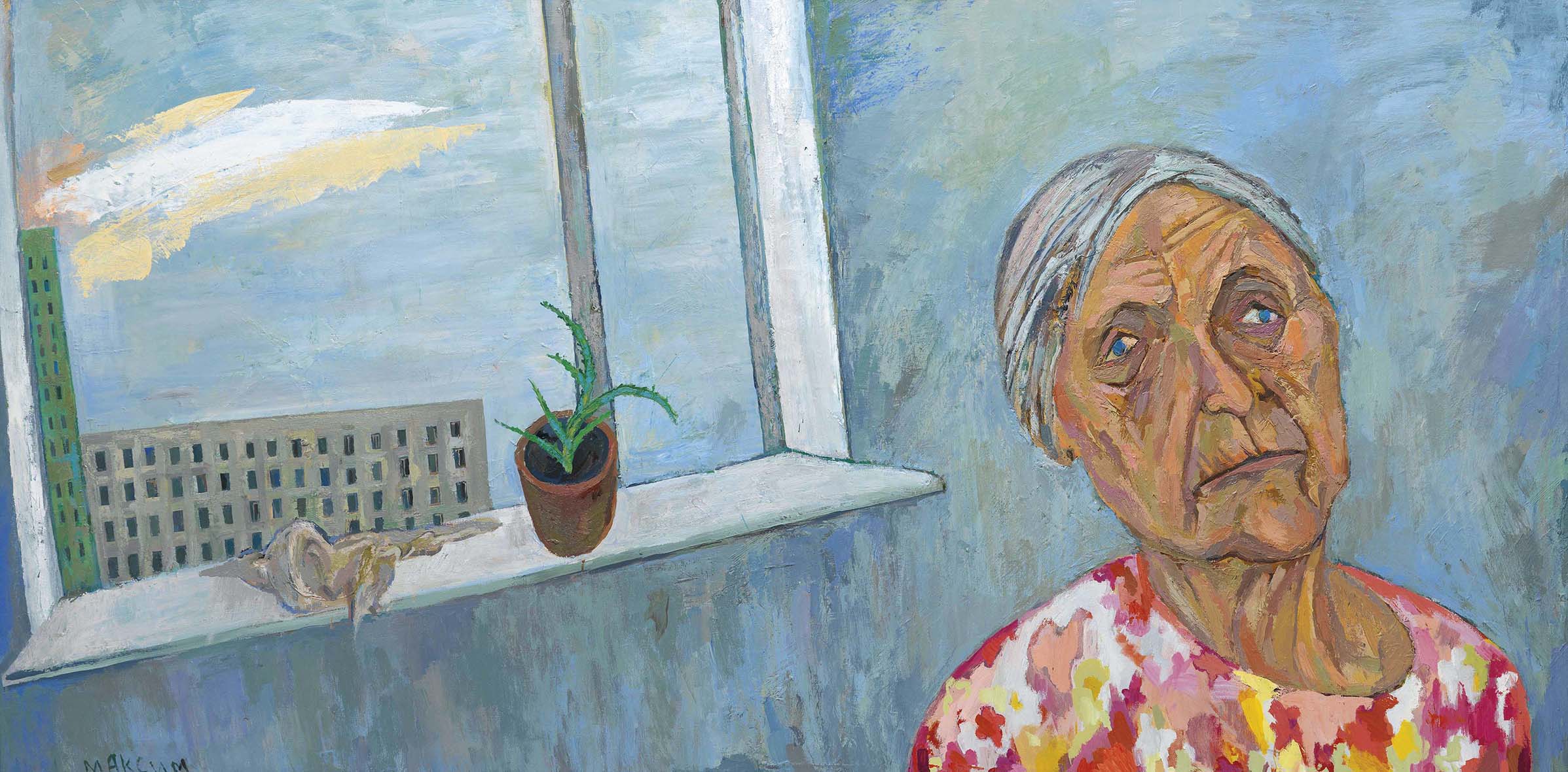 Maxim Kantor, „Matka przy oknie”, 1996-1997, fot. ⓒ Maxim Kantor. Archiwum (źródło: materiały prasowe organizatora wystawy)