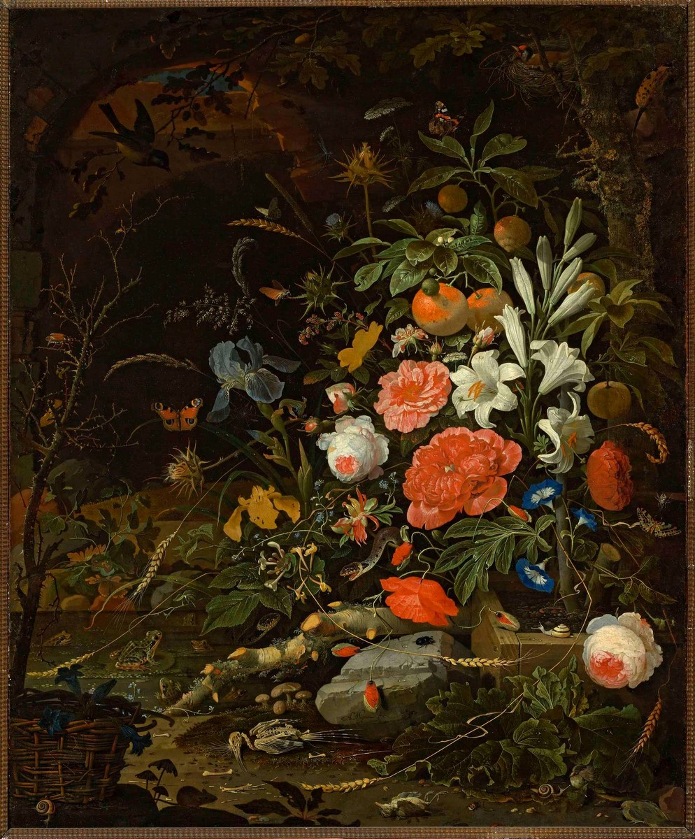 Abraham Mignon (1640–1679), „Vanitas – kwiaty i małe żyjątka”, 2. poł. XVII w. (źródło: materiały prasowe organizatora)