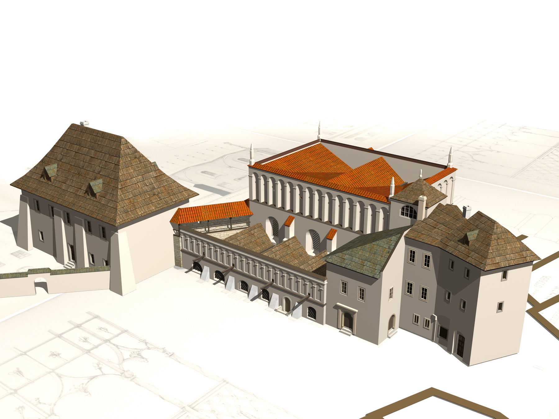 Synagoga Stara, ok. 1650 r., widok od północnego-zachodu (źródło: materiały prasowe organizatora)