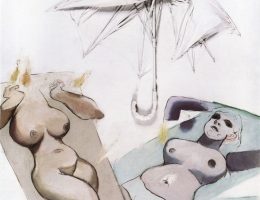 Tadeusz Kantor, „Emballage, przedmioty, postacie nr 4”, 1968, olej, parasol, płótno, wł. Muzeum Sztuki w Łodzi (źródło: materiały prasowe organizatora)