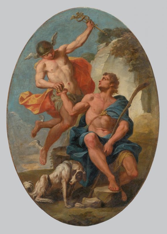 Johann Heinrich Schönfeld (przypisywane) „Merkury i Parys”, 1730-1750, olej na płótnie, Słowacka Galeria Narodowa, Bratysława (źródło: materiały prasowe organizatora)