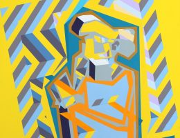 Marcin Kowalik, „Astronom 2”, 2017, 60 x 60 cm, akryl na płótnie (źródło: materiały prasowe organizatora)