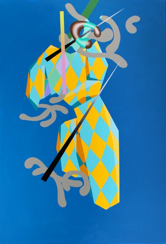 Marcin Kowalik, „Pierrot”, 2017, 80 x 140 cm, akryl na płótnie (źródło: materiały prasowe organizatora)