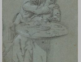 Jan Miense Molenaer, „Obejmująca się para przy stole”, ok. 1645–1650 (źródło: materiały prasowe organizatora)