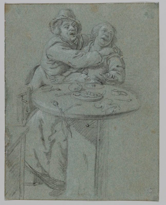 Jan Miense Molenaer, „Obejmująca się para przy stole”, ok. 1645–1650 (źródło: materiały prasowe organizatora)