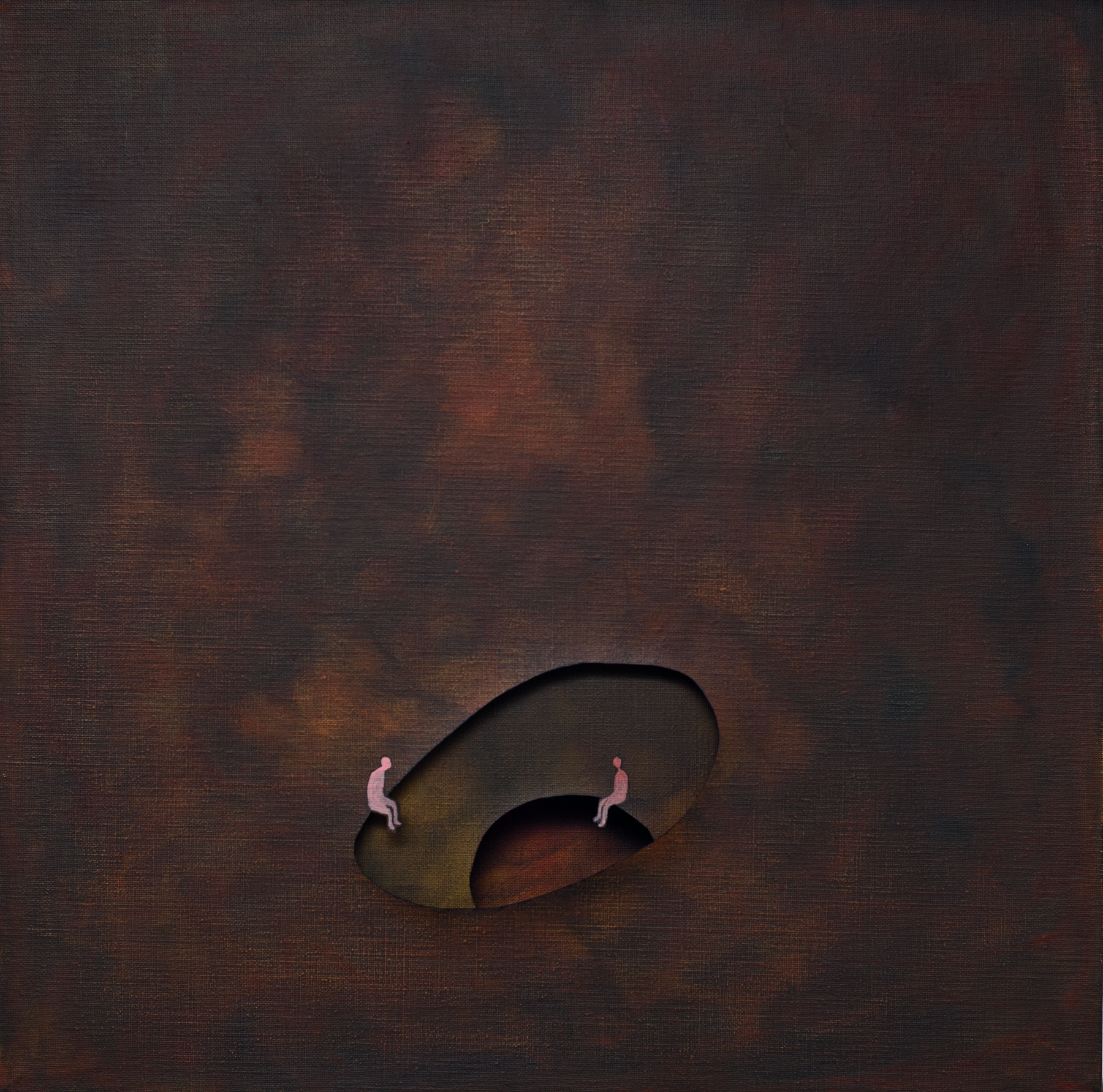 Martin Knut, „Siedząc naprzeciw rozwarstwieniu”, 2016, akryl / płótno, 60 x 60 cm (źródło: materiały prasowe organizatora)