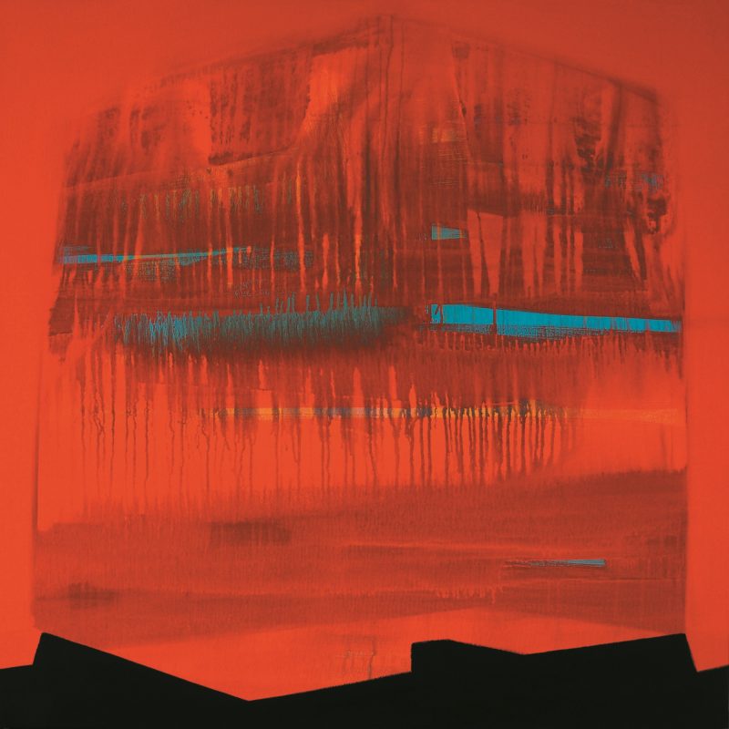 Róbert Sütõ, „Czerwona Meduza”, 2015, akryl / płótno, 100 x 100 cm (źródło: materiały prasowe organizatora)
