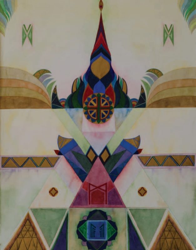 Urszula Broll,„Tajemna Góra”, 1997, akwarela, 63x49 cm (źródło: materiały prasowe organizatora)