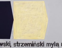 Paweł Susid (1952), „Strzemiński i Stażewski mylą mi się”, 1986/2008; akryl, płótno; 50 x 100; własność autora; fot. Marcin Kucewicz (źródło: materiały prasowe organizatora)