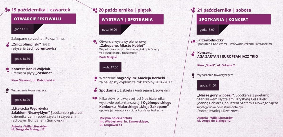 Festiwal im. Macieja Berbeki Inspirowane Górami – program (źródło: materiały prasowe organizatora)