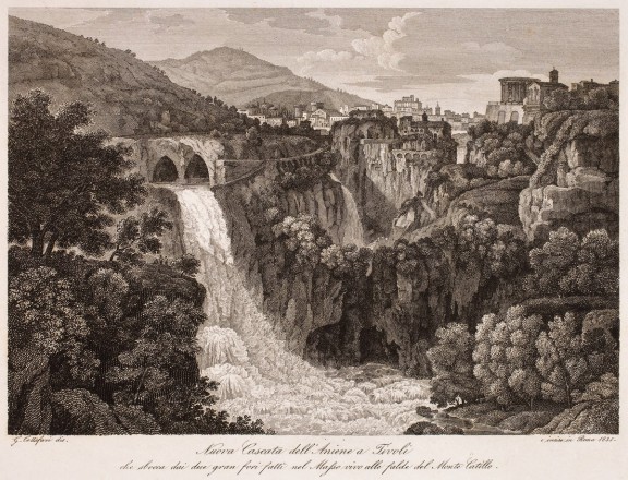Gaetano Cottafavi, „Wodospad na rzece Aniene koło Tivoli”, 1835 (źródło: materiały prasowe organizatora)