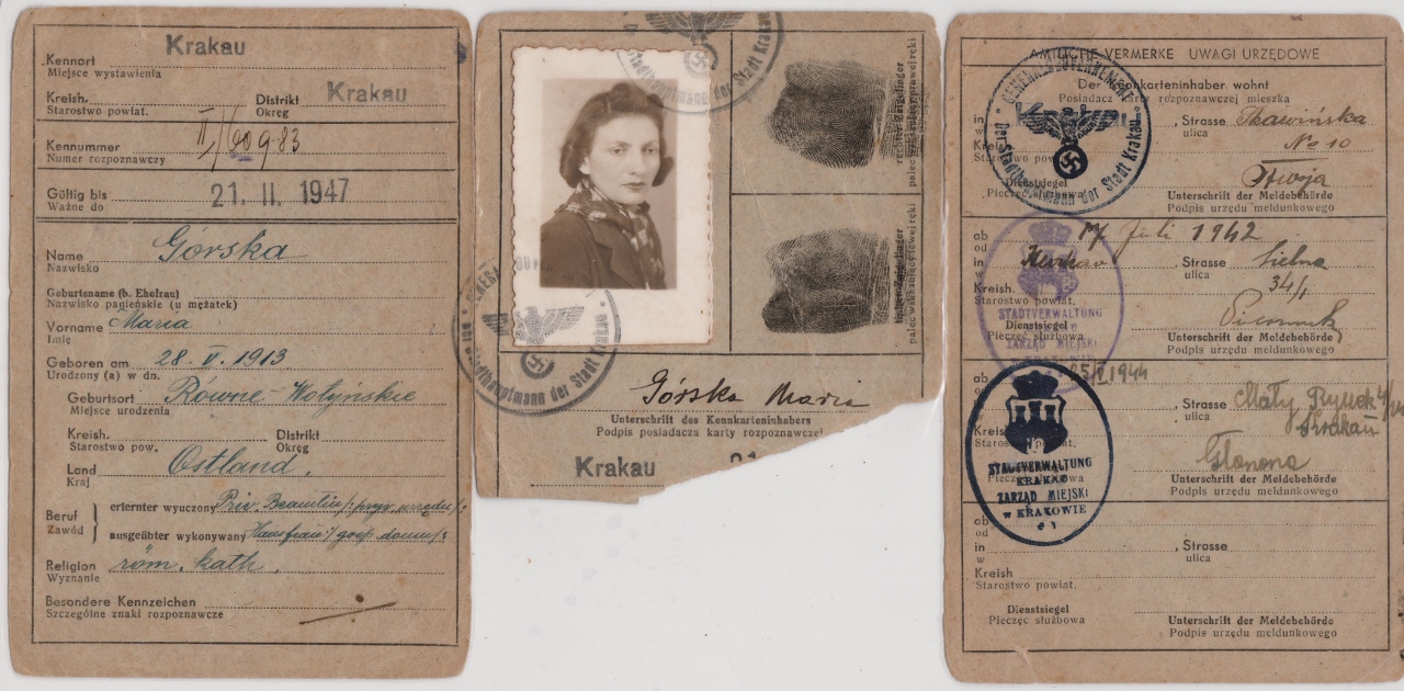 Fałszywa kennkarta Marii Hochberg „Mariańskiej” na nazwisko Maria Górska, po 1941, wł. prywatna (źródło: materiały prasowe organizatora)