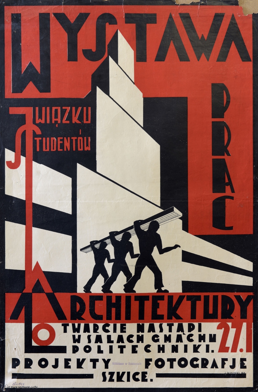 Jerzy Romański, „Wystawa prac Związku Studentów Architektury”, 1928, 76,1 x 49,9, Muzeum Etnografii i Przemysłu Artystycznego we Lwowie (źródło: materiały prasowe organizatora)