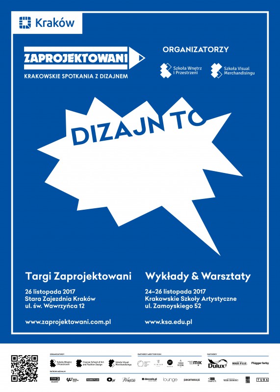 Plakat Zaprojektowanych – Krakowskich Spotkaniach z Dizajnem (źródło: materiały prasowe organizatora)
